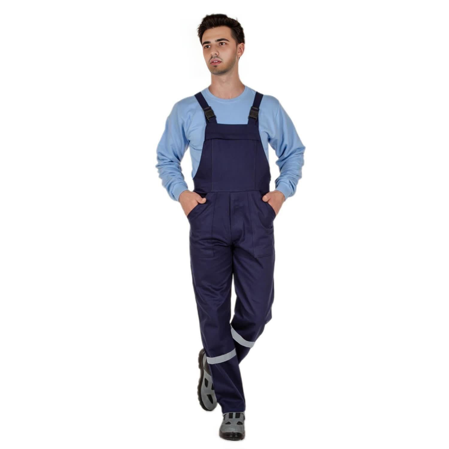 16/12 Gabardin Bahçıvan Yazlık İşçi Tulumu Lacivert