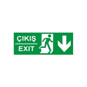 Çıkış Exit Aşağı Ok (Fotolümenli Levha)
