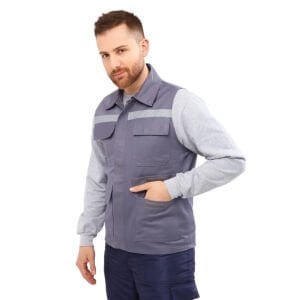 16/12 Gabardin Kapitonesiz Yazlık Yelek | Yazlık İş Yeleği