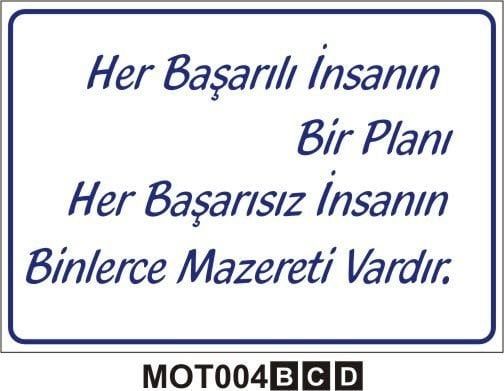 Her Başarılı İnsanın Bir Planı, Her Başarısız İnsanın Binlerce Mazereti Vardır