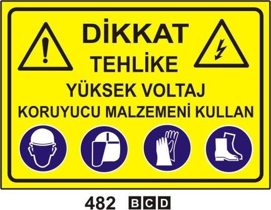 Tehlike Yüksek Voltaj Koruyucu Malzemeni Kullan