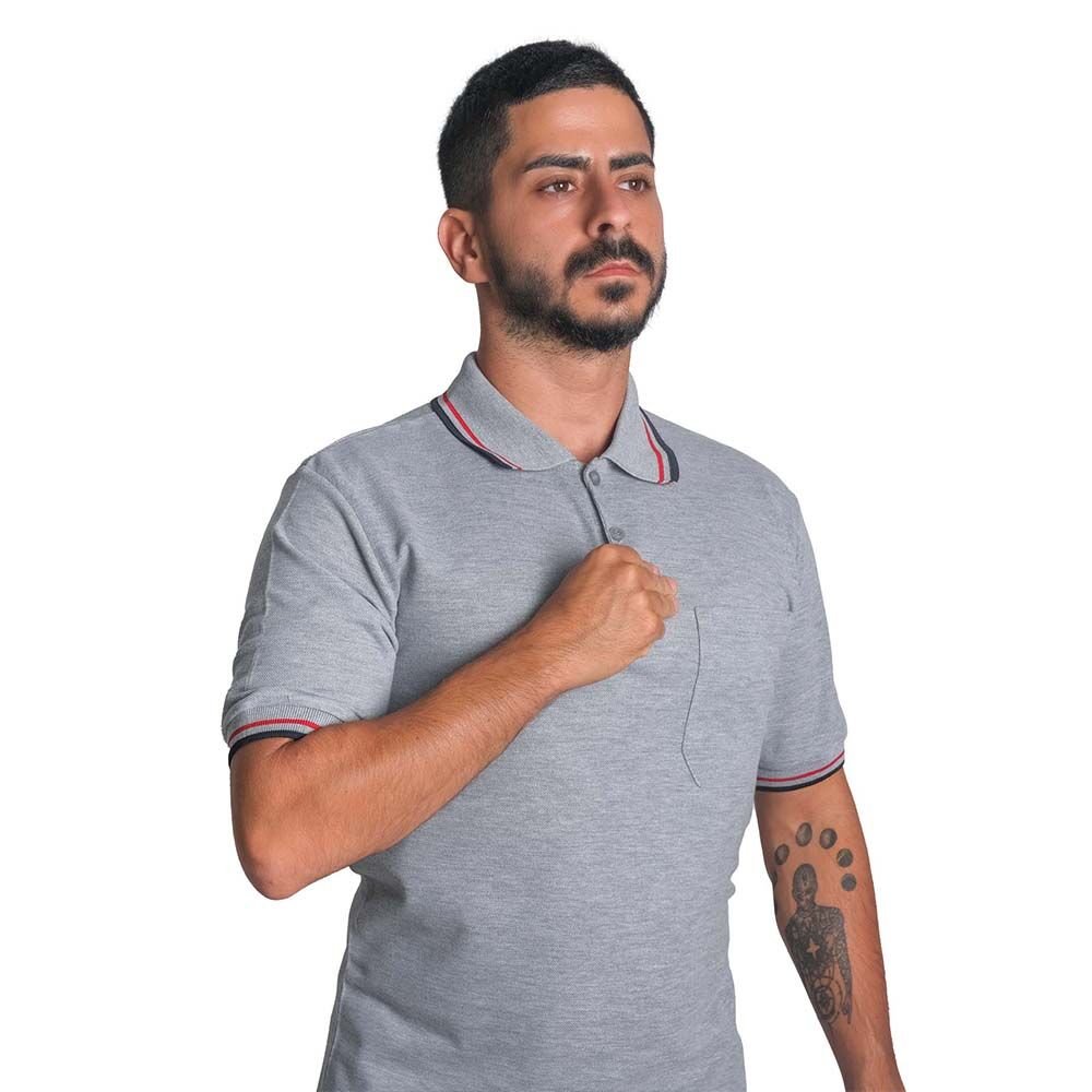 Buriş LineEdge Polo Yaka Tişört Gri