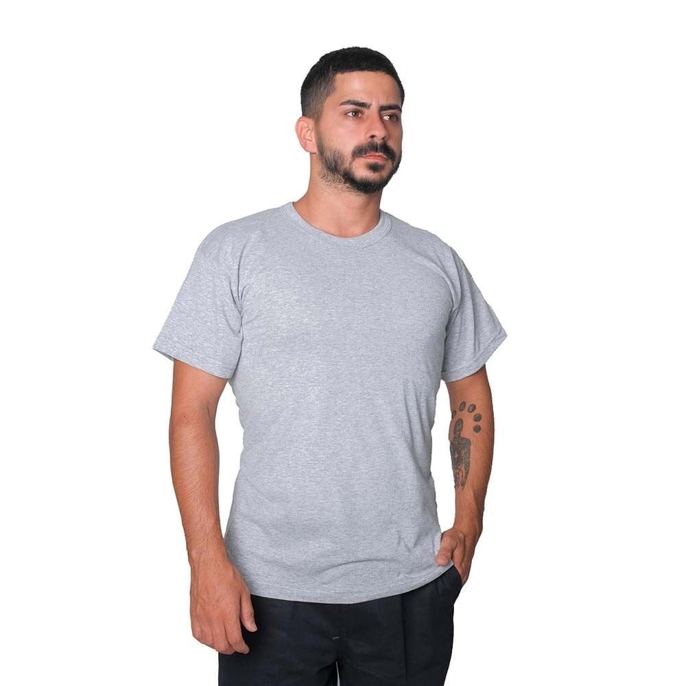 0 Yaka Tişört Penye Gri | Yazlık Bisiklet Yaka İş Tişörtü | Yazlık İş Tişörtü