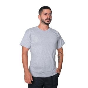 0 Yaka Tişört Penye Gri | Yazlık Bisiklet Yaka İş Tişörtü | Yazlık İş Tişörtü