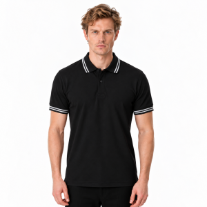 Buriş LineEdge Polo Yaka Tişört Siyah