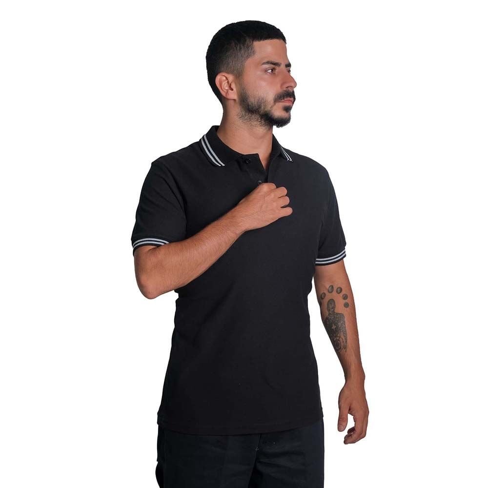 Buriş LineEdge Polo Yaka Tişört Siyah