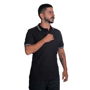 Buriş LineEdge Polo Yaka Tişört Siyah