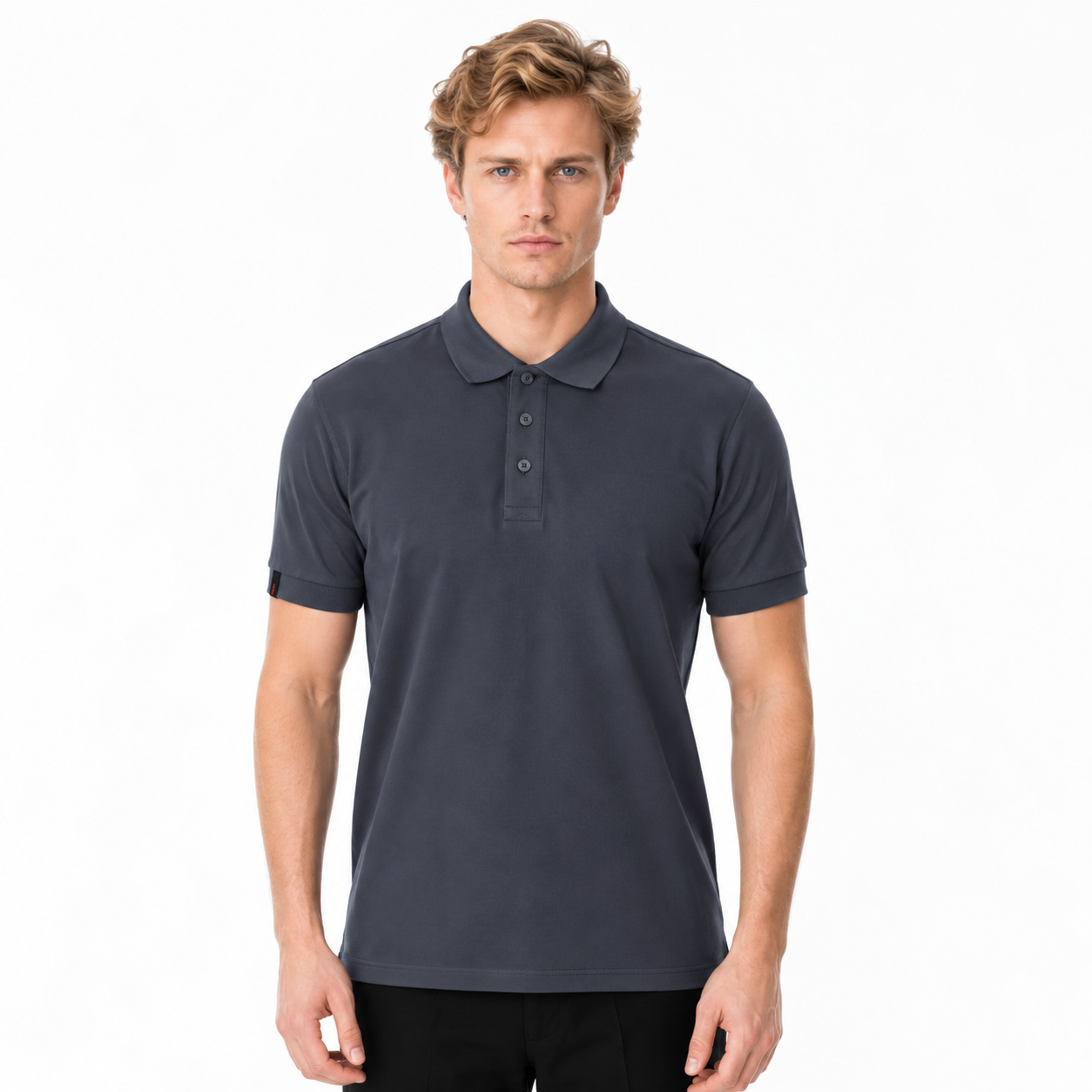 Buriş CoolFit Polo Yaka Tişört Füme