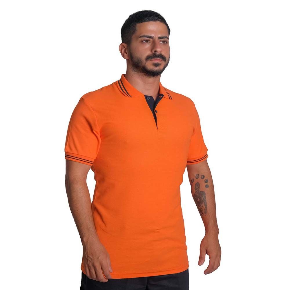 Buriş LineEdge Polo Yaka Tişört Turuncu
