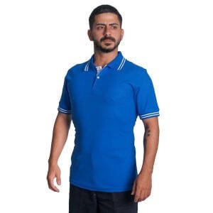 Buriş LineEdge Polo Yaka Tişört Saks Mavi | Yazlık Polo Yaka Tişört | İş Tişörtü