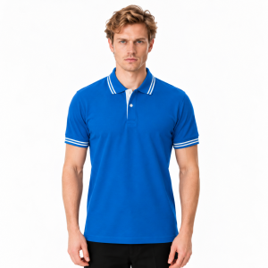 Buriş LineEdge Polo Yaka Tişört Saks Mavi | Yazlık Polo Yaka Tişört | İş Tişörtü