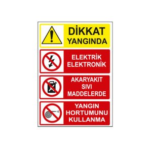 Dikkat Yangında Talimat Levhası
