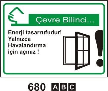 Yanlızca Havalandırma İçin Açınız Levhası
