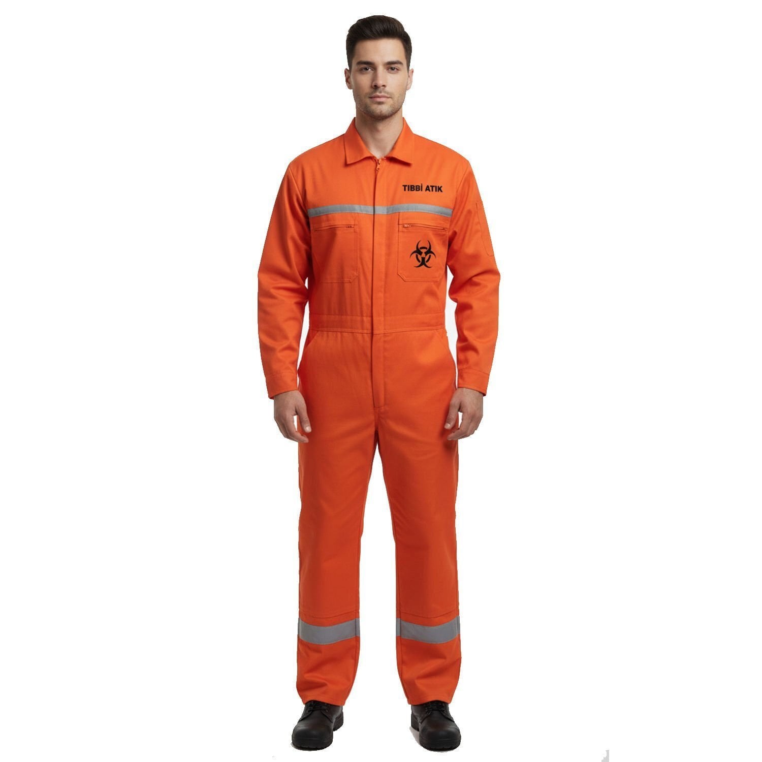16/12 Gabardin Tıbbi Atık Tulumu | Atık Koruyucu Tulum | Gabardin Kumaş Atık Tulumu
