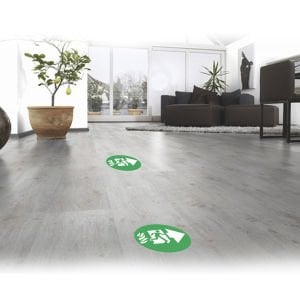 Acil Yangın Çıkışı Sağ Yön Zemin Sticker Etiketi 30x30 Laminasyonlu