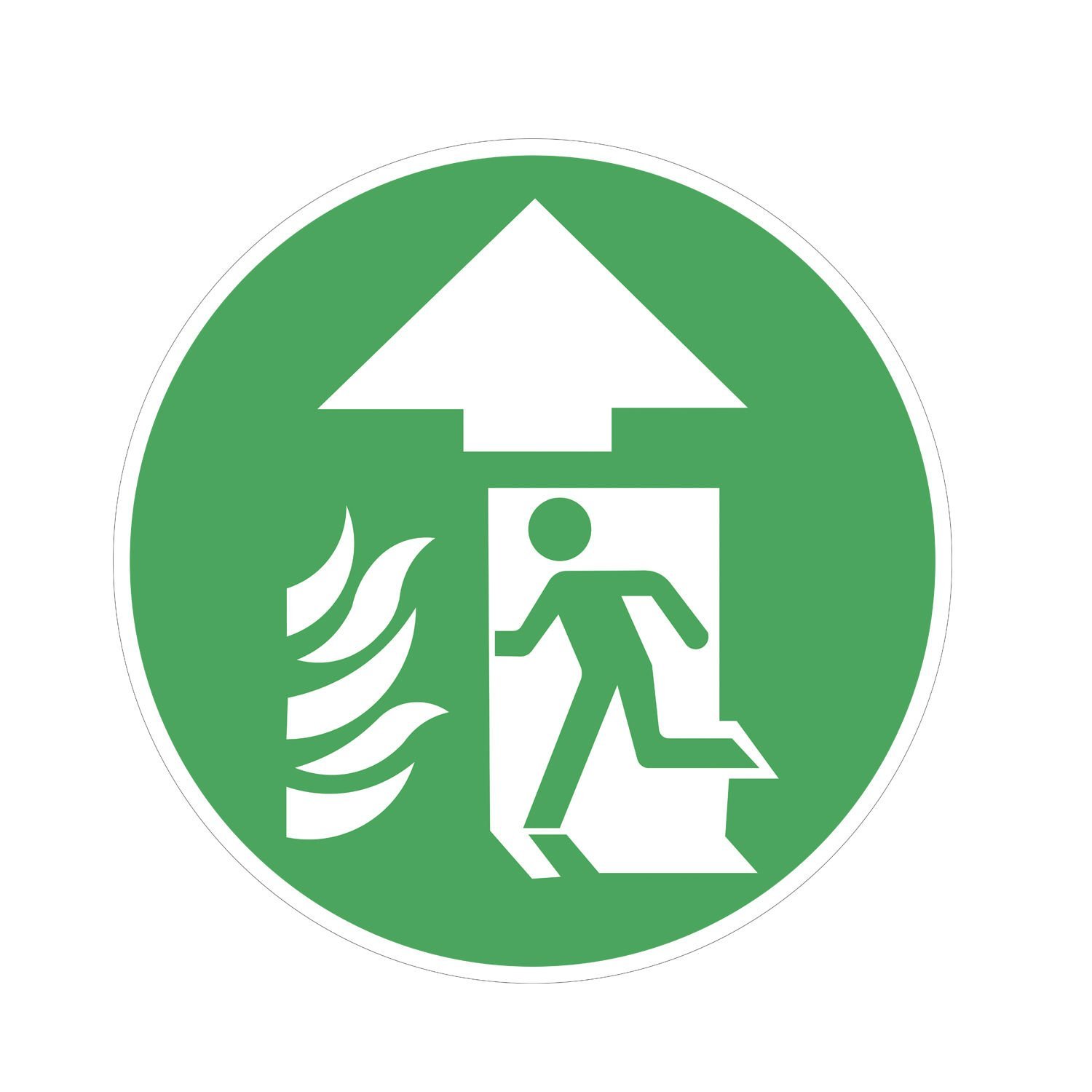 Acil Yangın Çıkışı İleri Yön Zemin Sticker Etiketi 30x30 Laminasyonlu (Fotolümen)