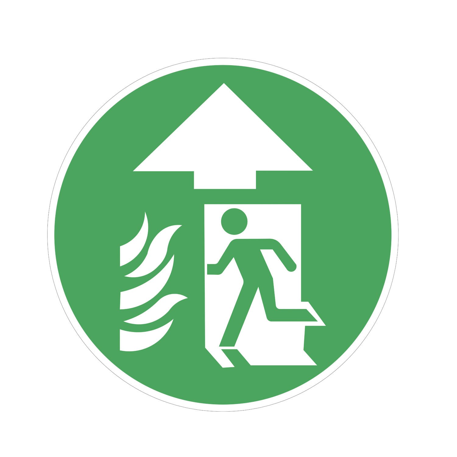 Acil Yangın Çıkışı İleri Yön Zemin Sticker Etiketi 30x30 Laminasyonlu (Fotolümen)