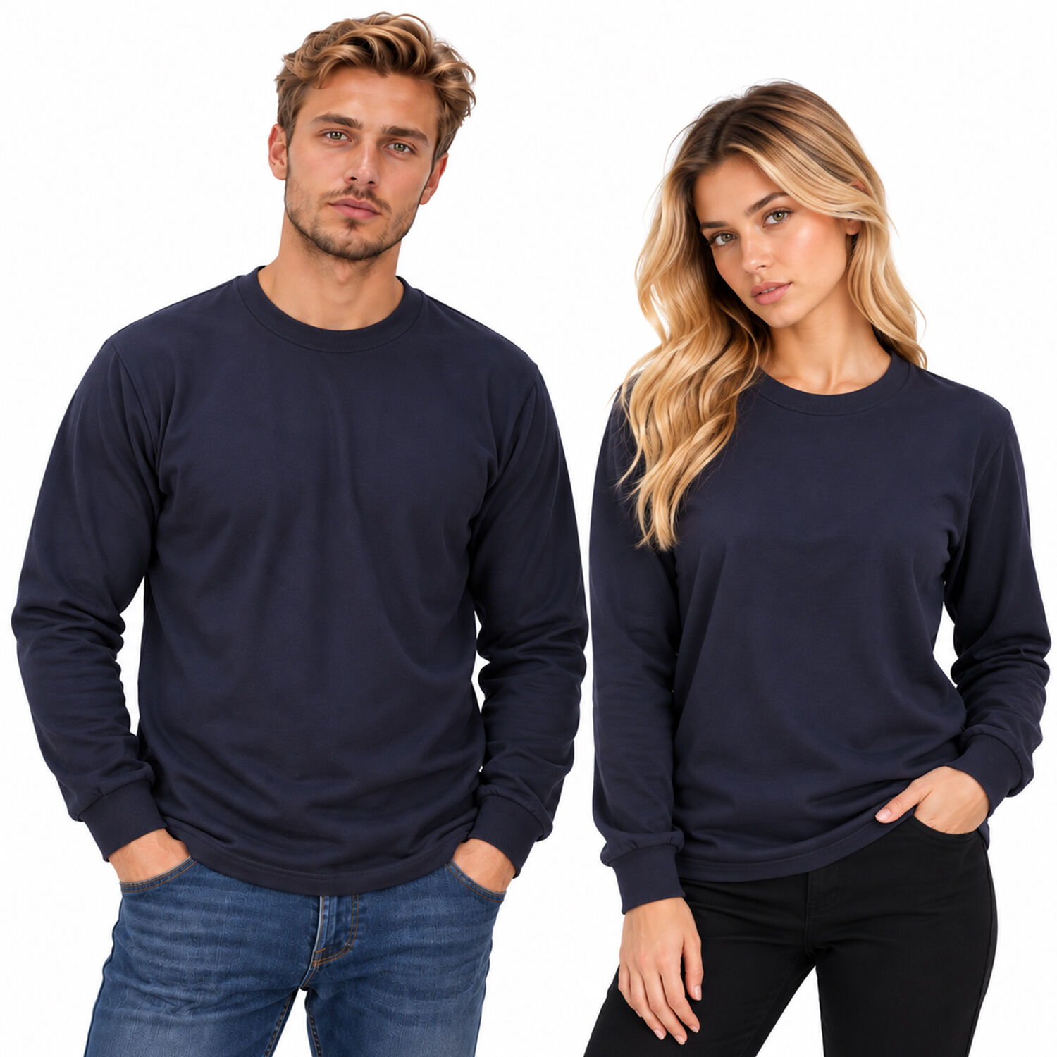 0 Yaka Sweatshirt 3 İplik | Kışlık Uzun Kollu Sweat