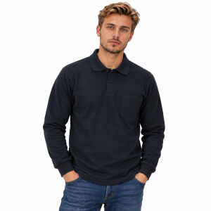 Polo Yaka Sweatshirt 3 İplik | Polo Yaka Uzun Kollu Sweat
