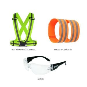 Buriş Elektrikli Bisiklet ve Scooter Güvenlik Seti 2 | Reflektörlü Sürüş Seti