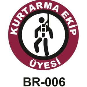 Kurtarma Ekip Üyesi - Baret Sticker Etiketi 20'li Paket