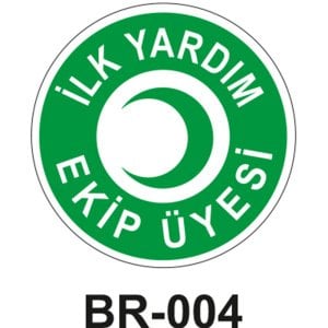 İlk Yardım Ekip Üyesi - Baret Sticker Etiketi 20'li Paket