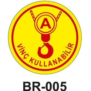 Vinç Kullanabilir - Baret Sticker Etiketi 20'li Paket