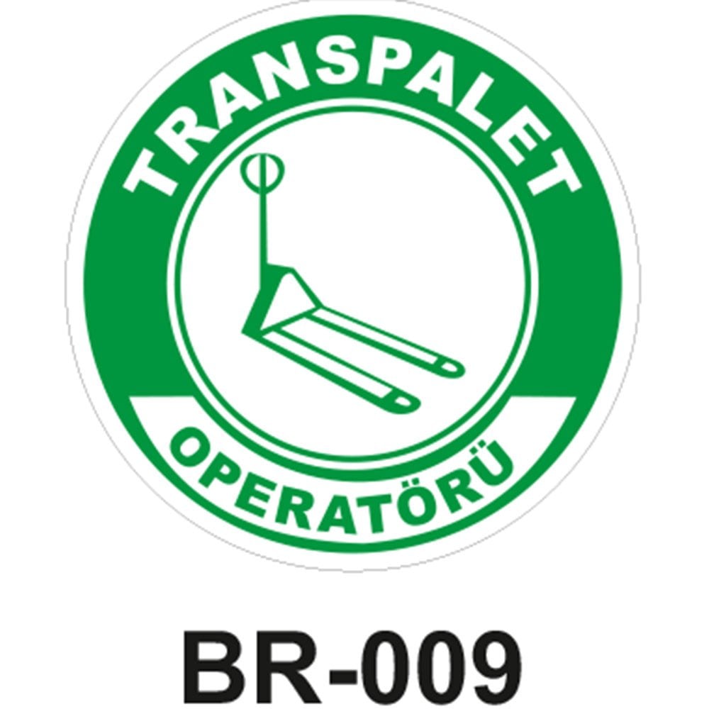 Transpalet Operatörü - Baret Sticker Etiketi 20'li Paket