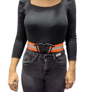 Reflektörlü Bel Kemeri Neon Turuncu (Düz Kumaş)