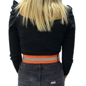 Reflektörlü Bel Kemeri Neon Turuncu (Düz Kumaş)