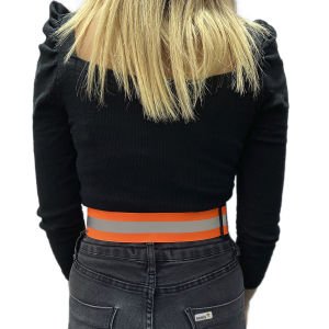 Reflektörlü Bel Kemeri Neon Turuncu (Düz Kumaş)