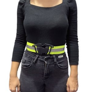 Reflektörlü Bel Kemeri Neon Sarı (Düz Kumaş)