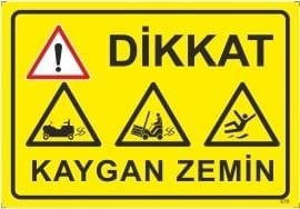 Dikkat Kaygan Zemin 25x35 cm Dekota 3 mm