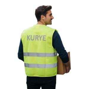 Sarı Reflektörlü İkaz Yeleği | Kurye & Güvenlik Yeleği