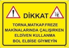 Torna Matkap Freeze Makinalarında Çalışırken Eldiven Kullanma Bol Elbise Giyme
