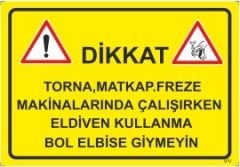 Torna Matkap Freeze Makinalarında Çalışırken Eldiven Kullanma Bol Elbise Giyme