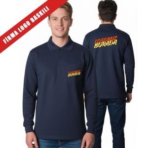 Polo Yaka Sweatshirt [Logo Baskılı] 25 Adet | Firma Logolu Sweatshirt