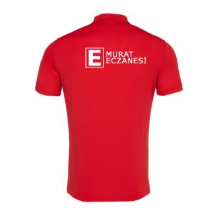 Eczacı Polo Yaka Logolu Kırmızı Tişört [Stok Sorunuz]