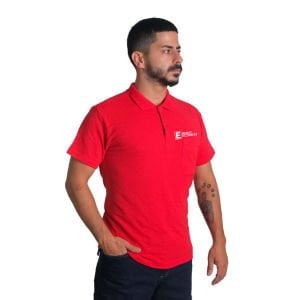 Eczacı Polo Yaka Logolu Kırmızı Tişört [Stok Sorunuz]