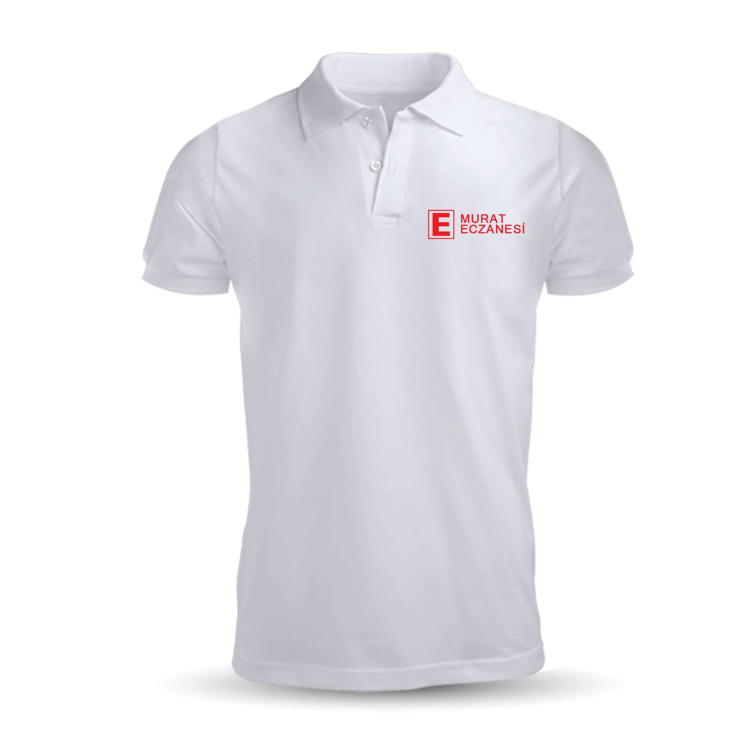 Eczacı Polo Yaka Logolu Beyaz Tişört [Stok Sorunuz]