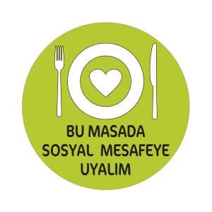 Bu Masada Sosyal Mesafeye Uyalım Sticker Etiket 30x30