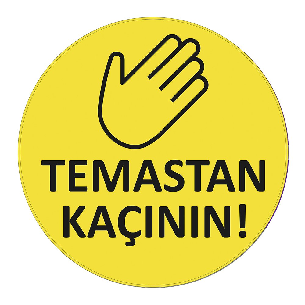 Temastan Kaçının Sosyal Mesafe Zemin Stickerı 30x30 Laminasyonlu