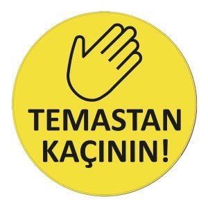 Temastan Kaçının Sosyal Mesafe Zemin Stickerı 30x30 Laminasyonlu