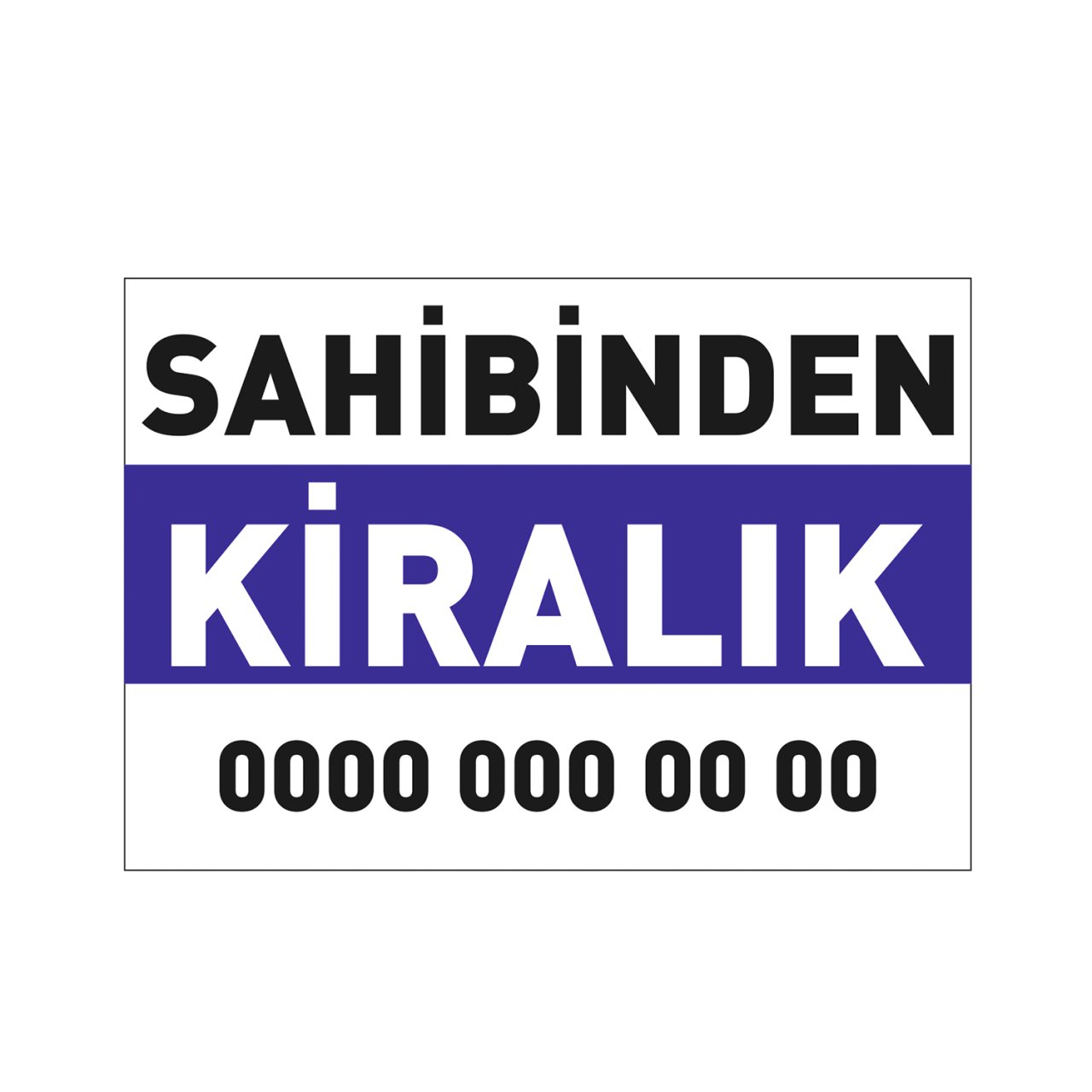 Sahibinden Kiralık/Satılık Branda Afiş 50x70cm - Kiralık Yazılı - BEYAZ