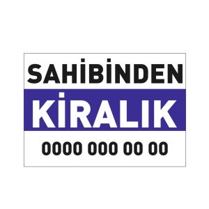 Sahibinden Kiralık/Satılık Branda Afiş 50x70cm - Kiralık Yazılı - BEYAZ