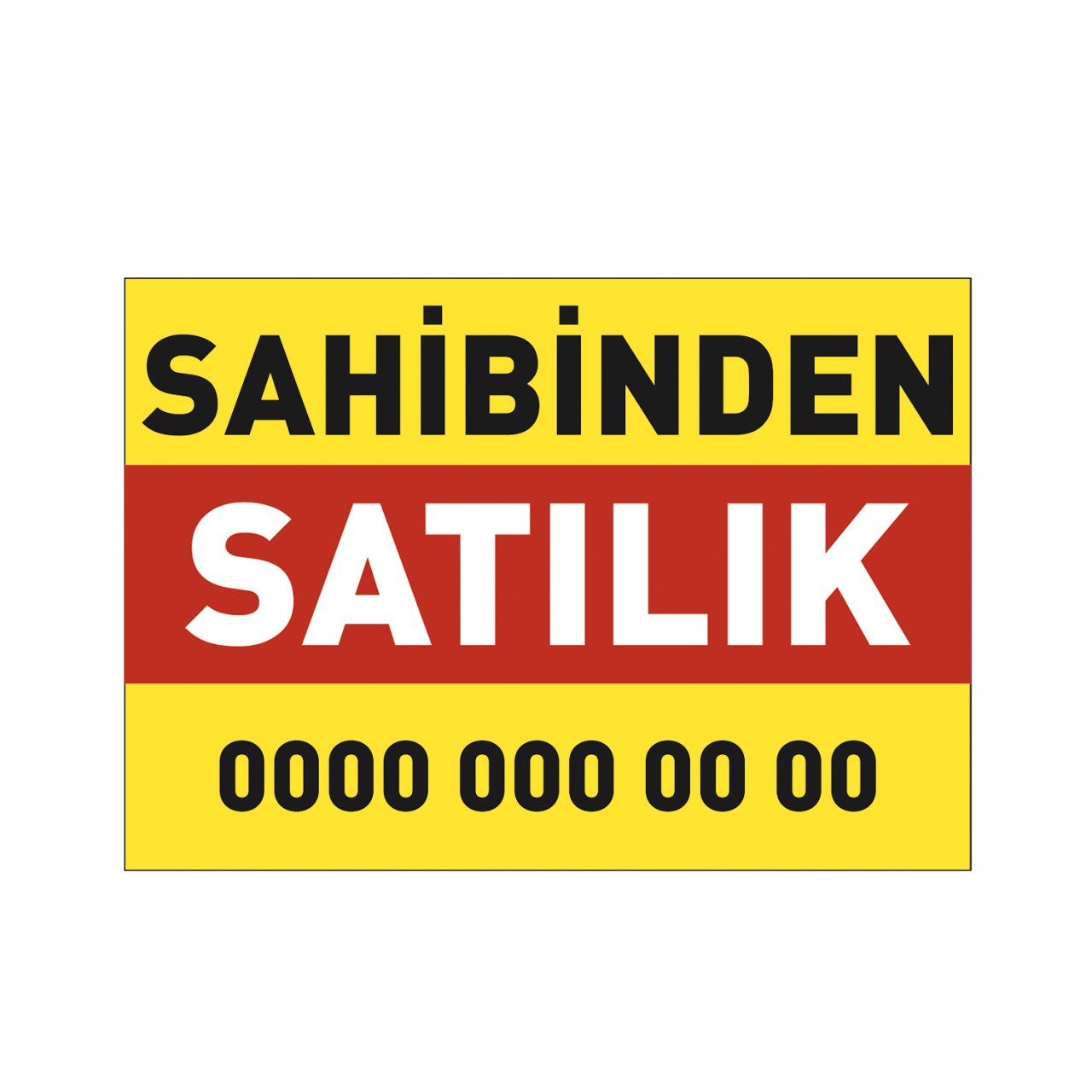 Sahibinden Kiralık/Satılık Branda Afiş 50x70cm - Satılık Yazılı - SARI