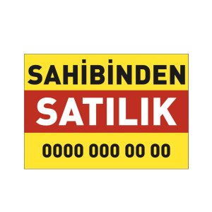 Sahibinden Kiralık/Satılık Branda Afiş 50x70cm - Satılık Yazılı - SARI