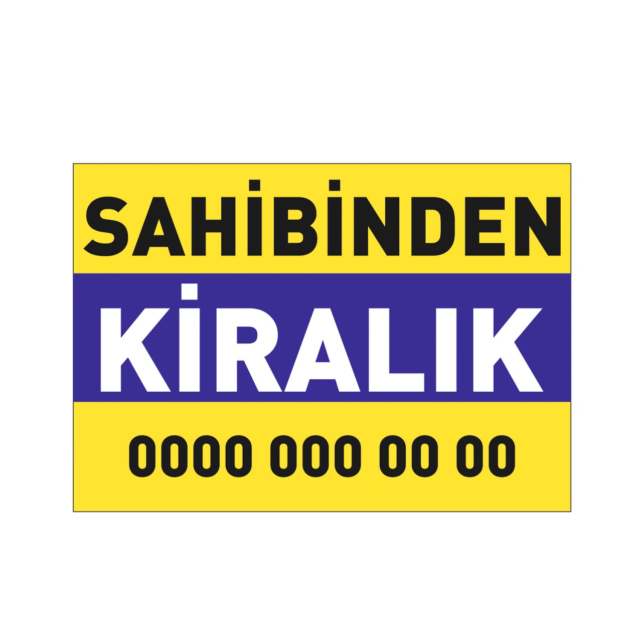 Sahibinden Kiralık/Satılık Branda Afiş 70x100cm - Kiralık Yazılı - SARI