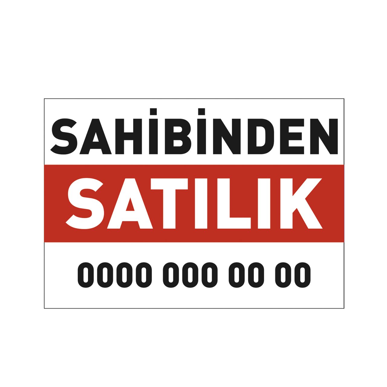 Sahibinden Kiralık/Satılık Branda Afiş 70x100cm - Satılık Yazılı - BEYAZ