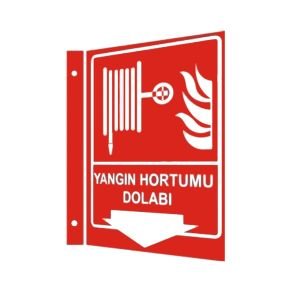 Yangın Hortumu Dolabı 2 Yönlü Panoramik Levha (35x56cm)